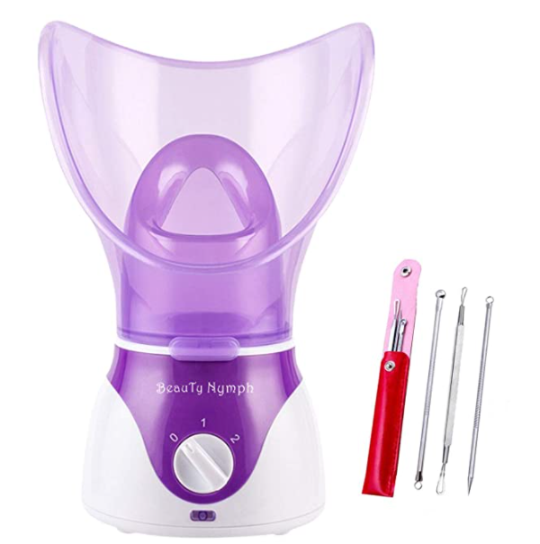 Face Steamer,Beauty Nymph Spa Home Facial Steamer Sauna Pores and Extract Blackheads, Rejuvenate and Hydrate Your Skin for Youthful Complexion- Face Steaming Skincare Deep Cleanse SPA (Purple A)