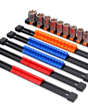 6PC ABS Socket Organizer, 1/4-Inch x 32 Clips, 3/8-Inch x 30 Clips, 1/2-Inch x 24 Clips, Premium Quality Socket Holders
